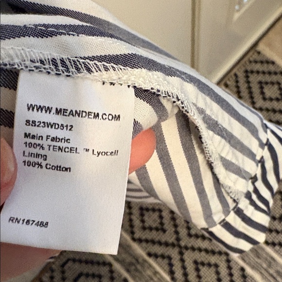 ME+EM Navy and Soft White Striped Maxi Shirt Dress - Picture 8 of 8